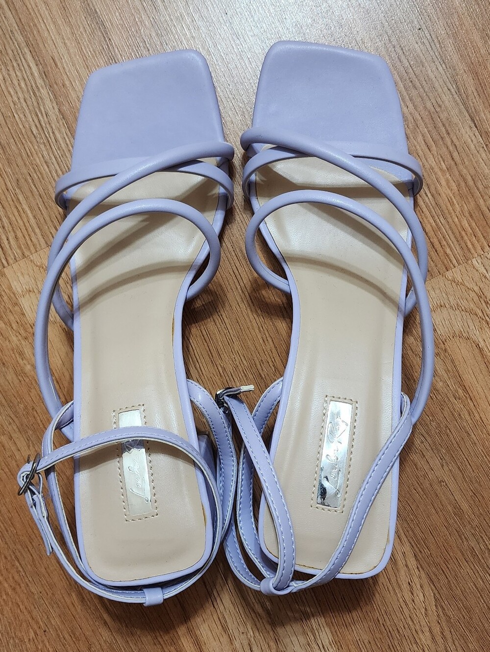 London Rag Strappy Lilac Square-Toe Sandals Size 9